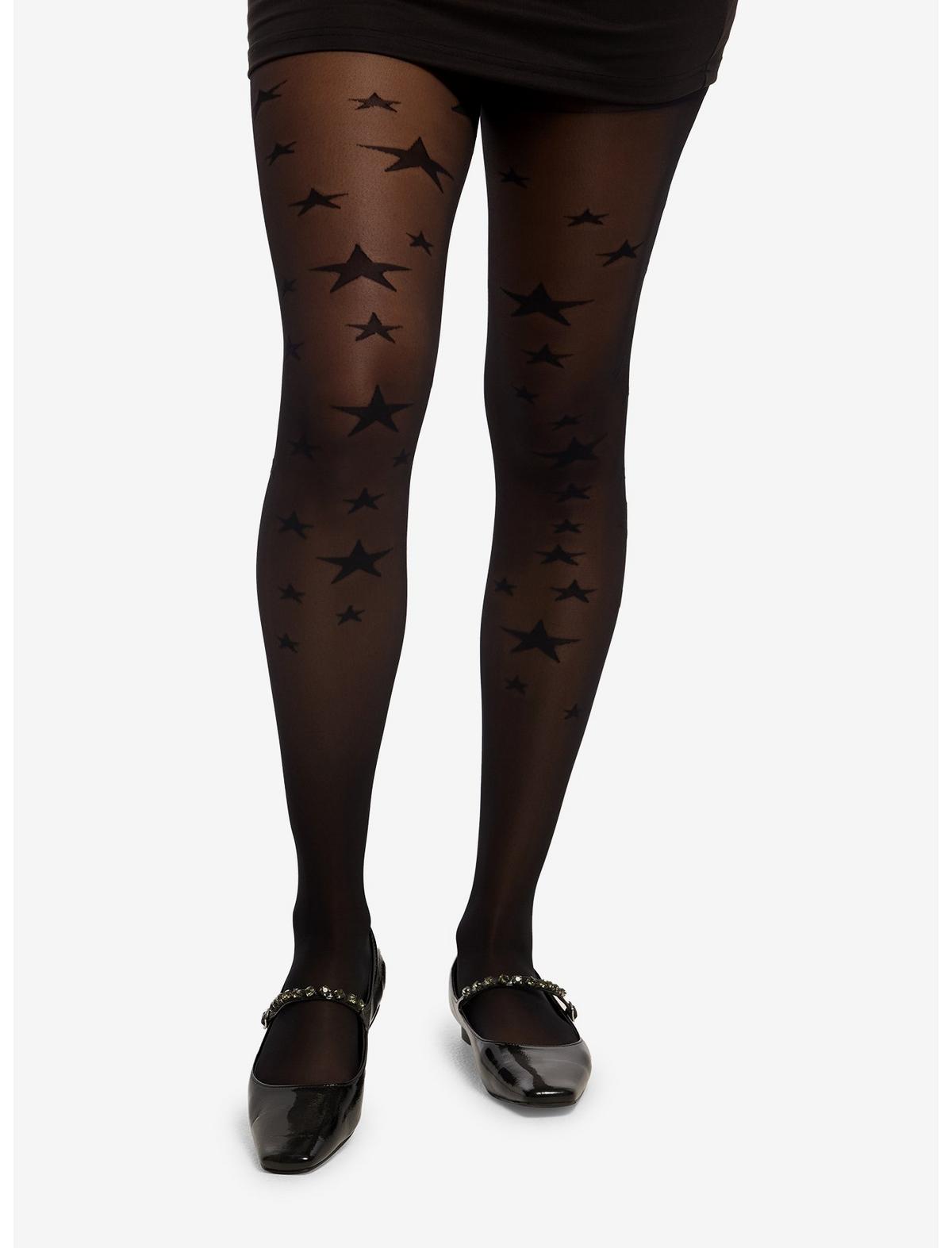 Black Stars Tattoo Tights - US 4048