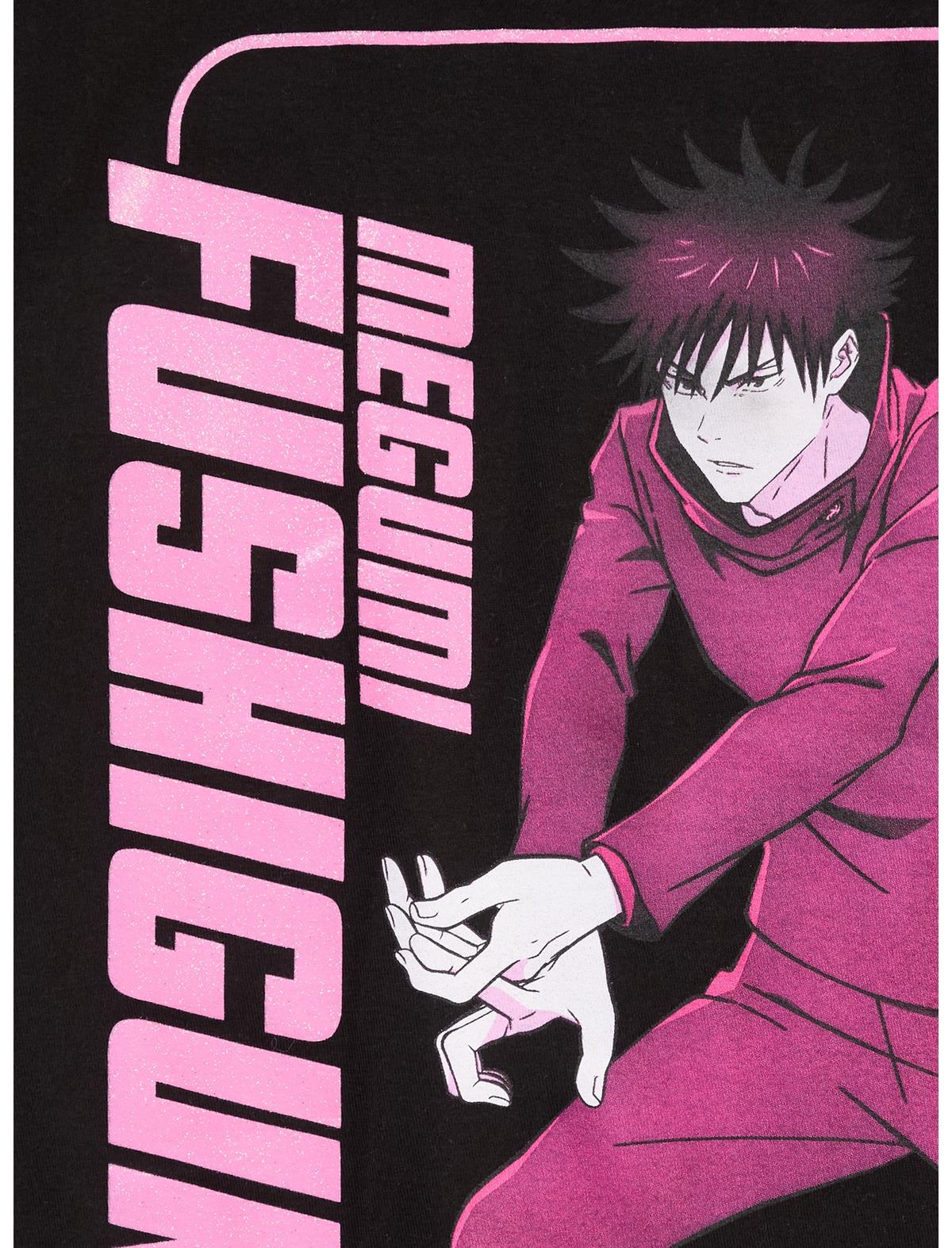 Jujutsu Kaisen Megumi Pink Glitter T-Shirt - US 6060