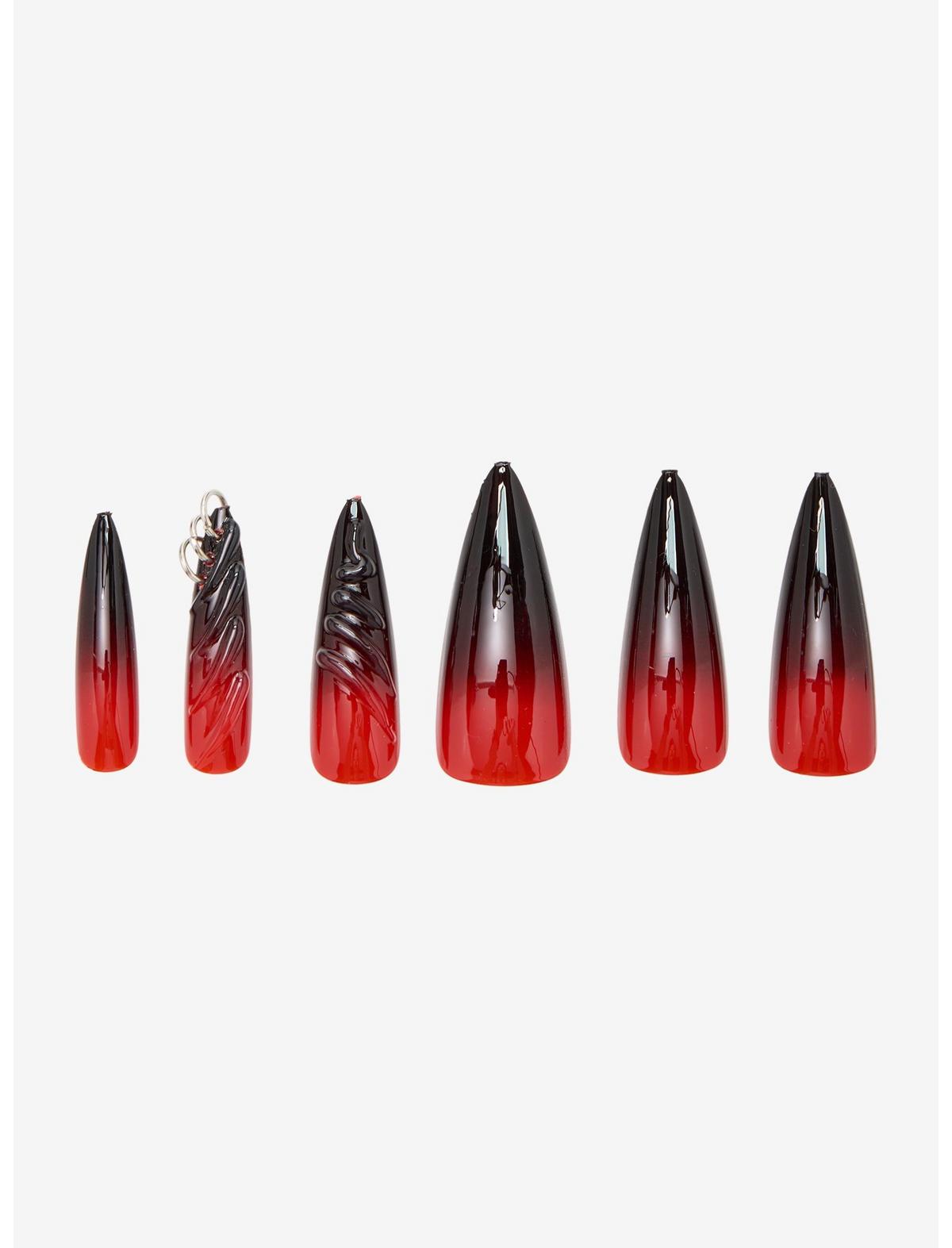 Blackheart Black & Red Vampy Press-On Nail Set - US 8978