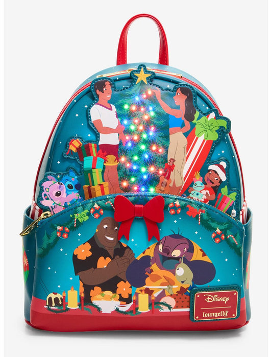 Loungefly Disney Lilo & Stitch Holiday Light-Up Mini Backpack - US 0575