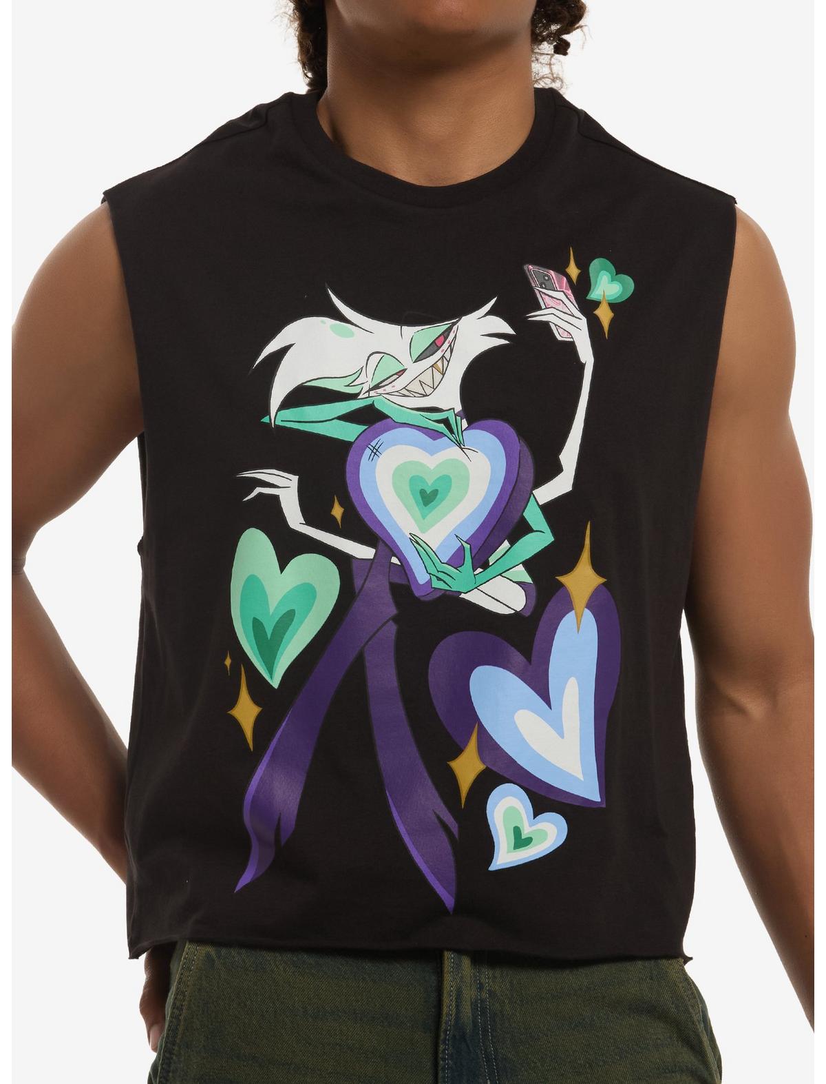 Hazbin Hotel Angel Dust Pride Heart Muscle Tank Top - US 4212