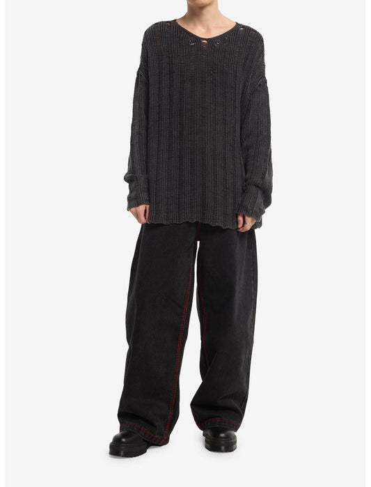 Dark Grey Needle Stitch Sweater - US 4650