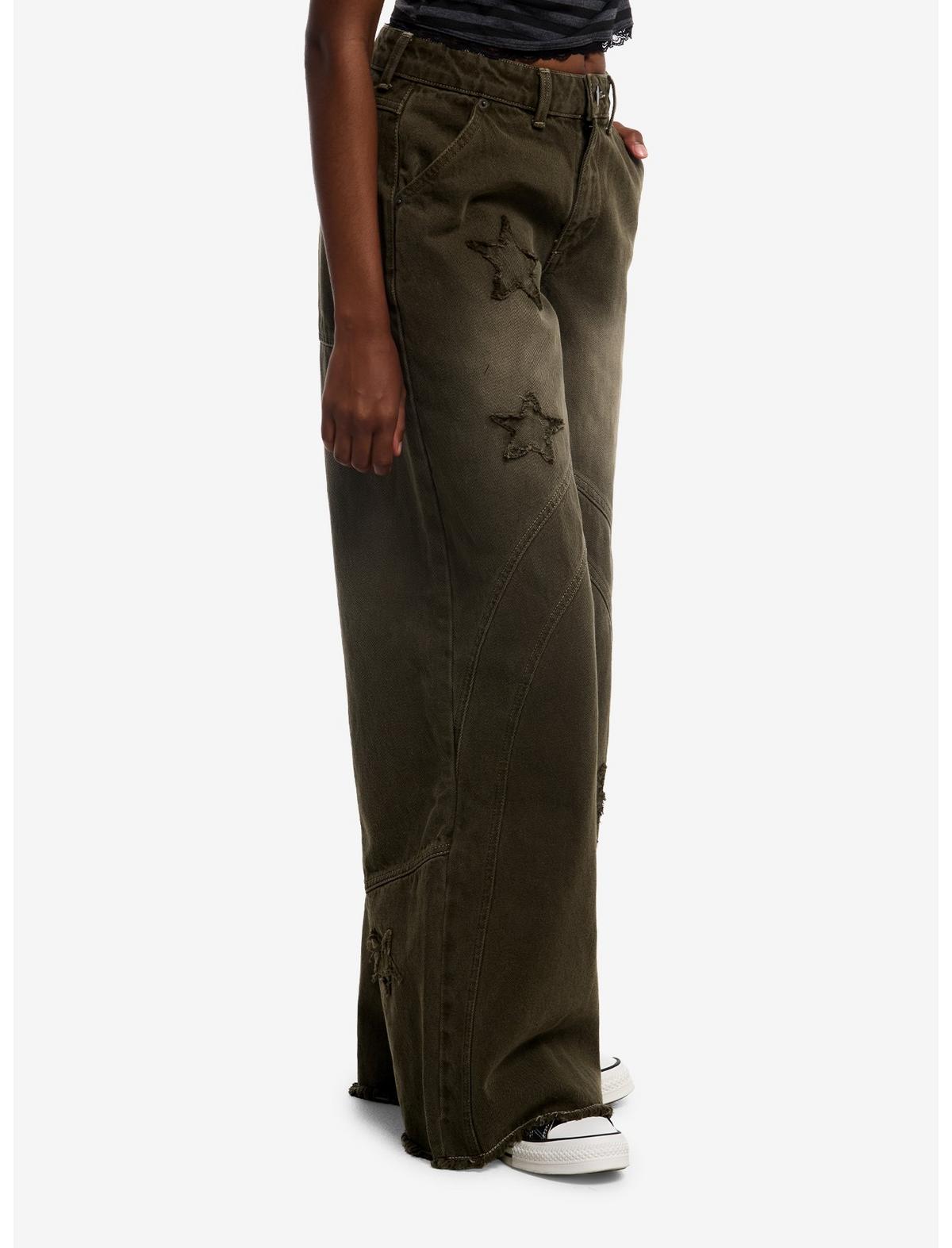 Distressed Stars Green Wash Jeans - US 5929