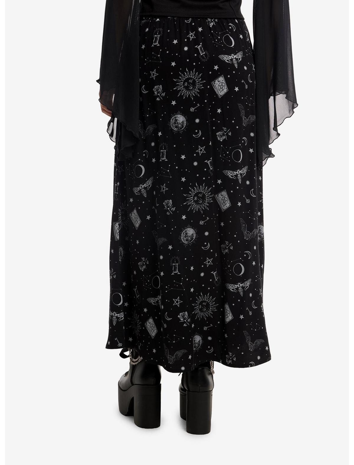 Cosmic Aura Witchy Celestial Button Maxi Skirt - US 6522