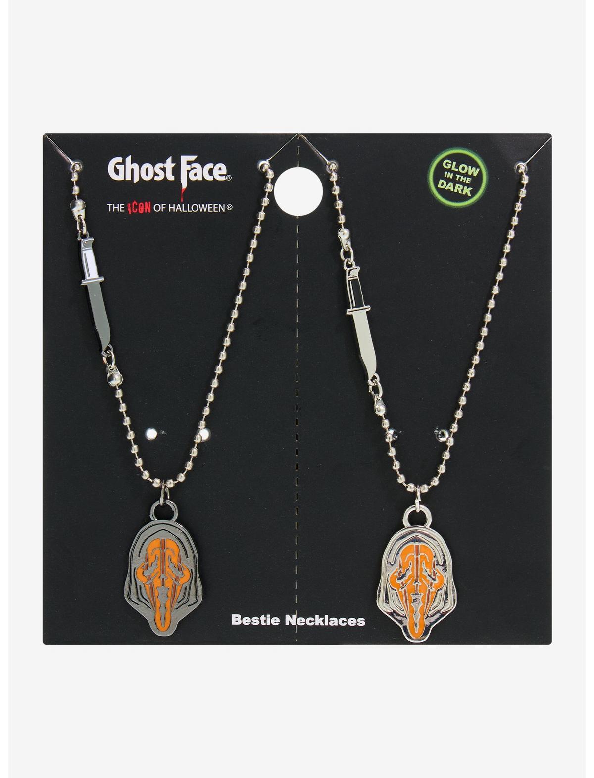 Ghost Face Glow-In-The-Dark Best Friend Necklace Set - US 3236