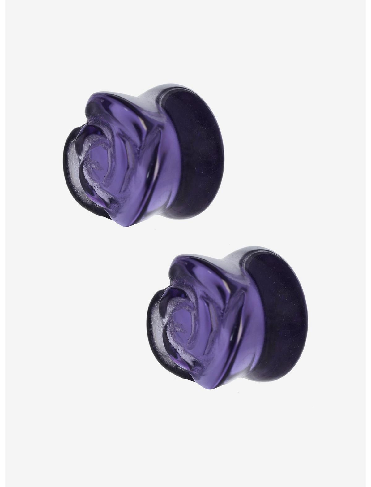 Glass Purple Rose Flare Plug 2 Pack - US 9136