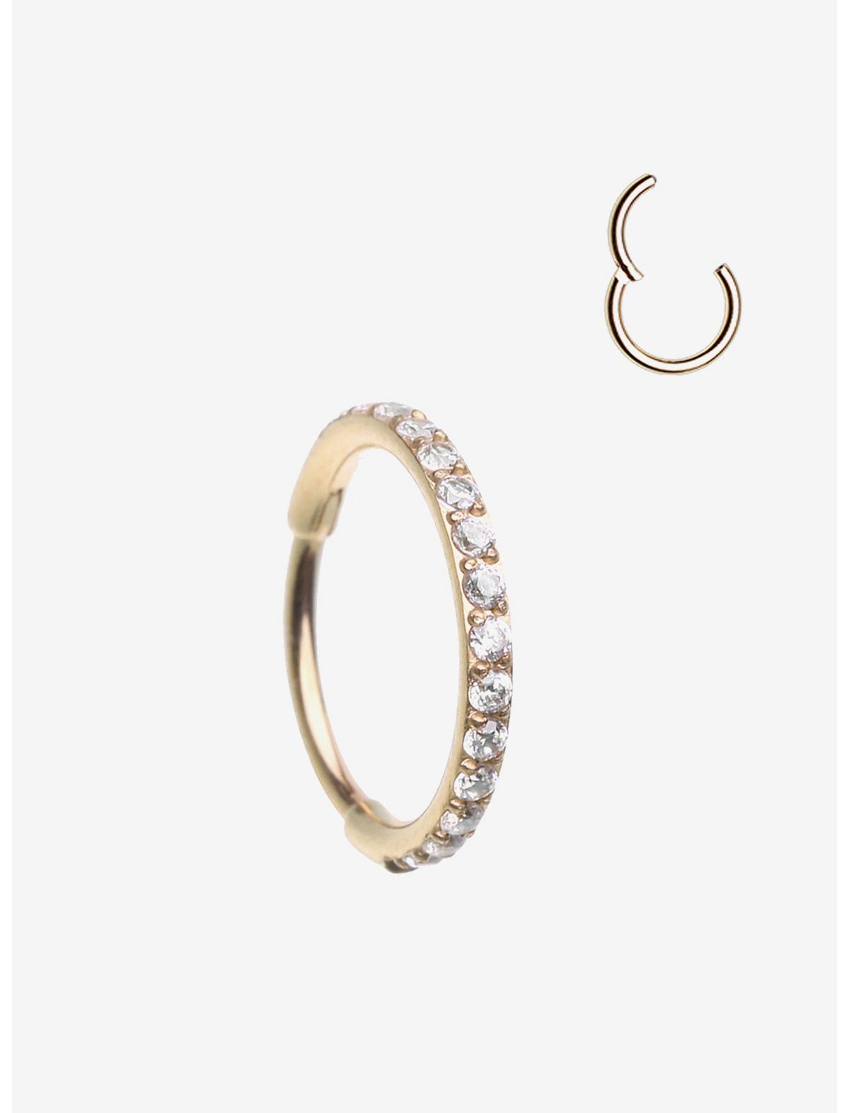 20G Steel Gold Bling Hinged Clicker - US 1104
