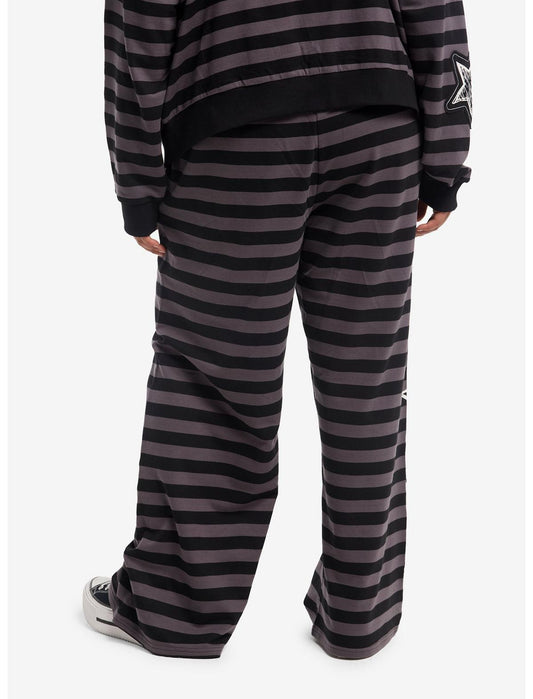 Black & Grey Stripe Star Girls Lounge Pants Plus Size - US 8044