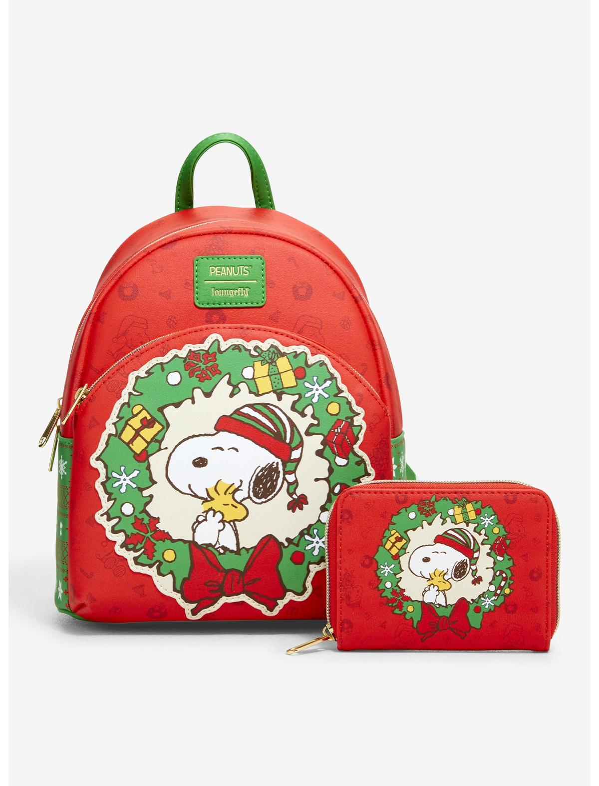 Loungefly Peanuts Snoopy & Woodstock Wreath Mini Backpack - US 9875