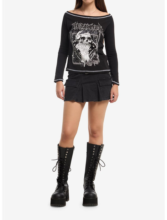 Metallica One Girls Off-Shoulder Long-Sleeve Top - US 5830