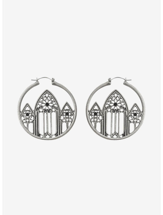 Cosmic Aura Gothic Cathedral Hoop Earrings - US 5487