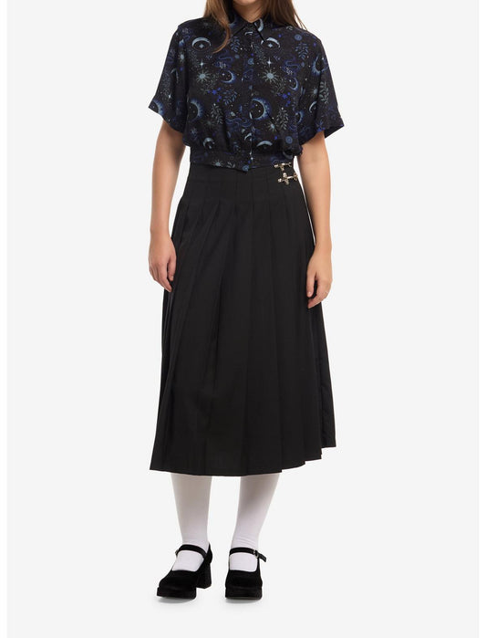 Cosmic Aura Celestial Snake Girls Woven Button-Up - US 3877