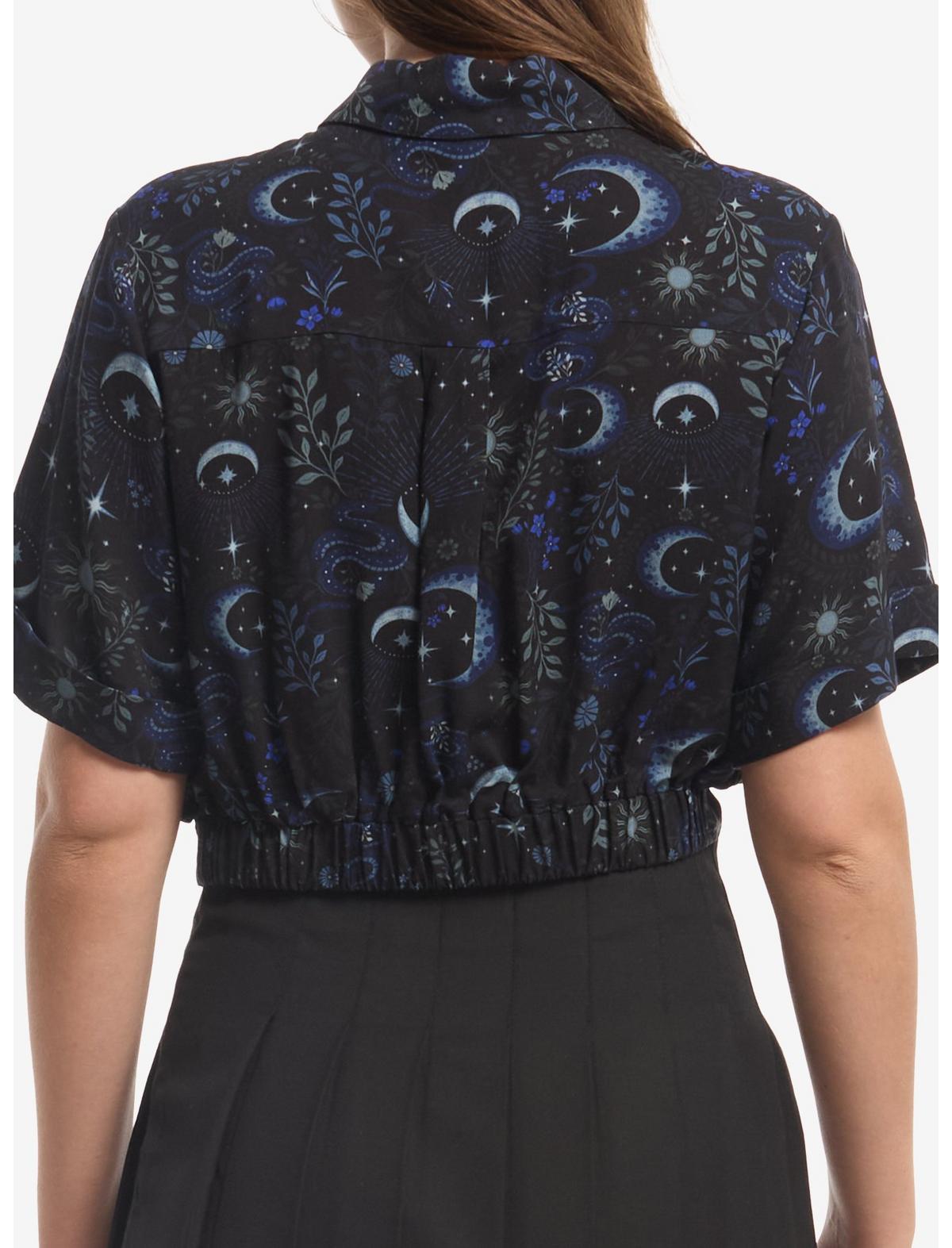 Cosmic Aura Celestial Snake Girls Woven Button-Up - US 3877