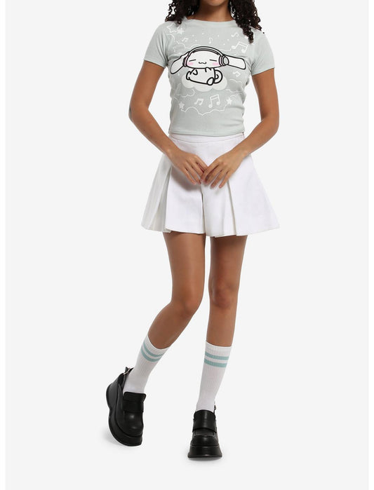 Cinnamoroll Headphones Music Ribbed Girls T-Shirt - US 6947