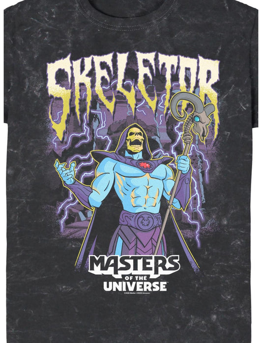 Masters Of The Universe Skeletor Power Lightning Mineral Wash T-Shirt - US 4279