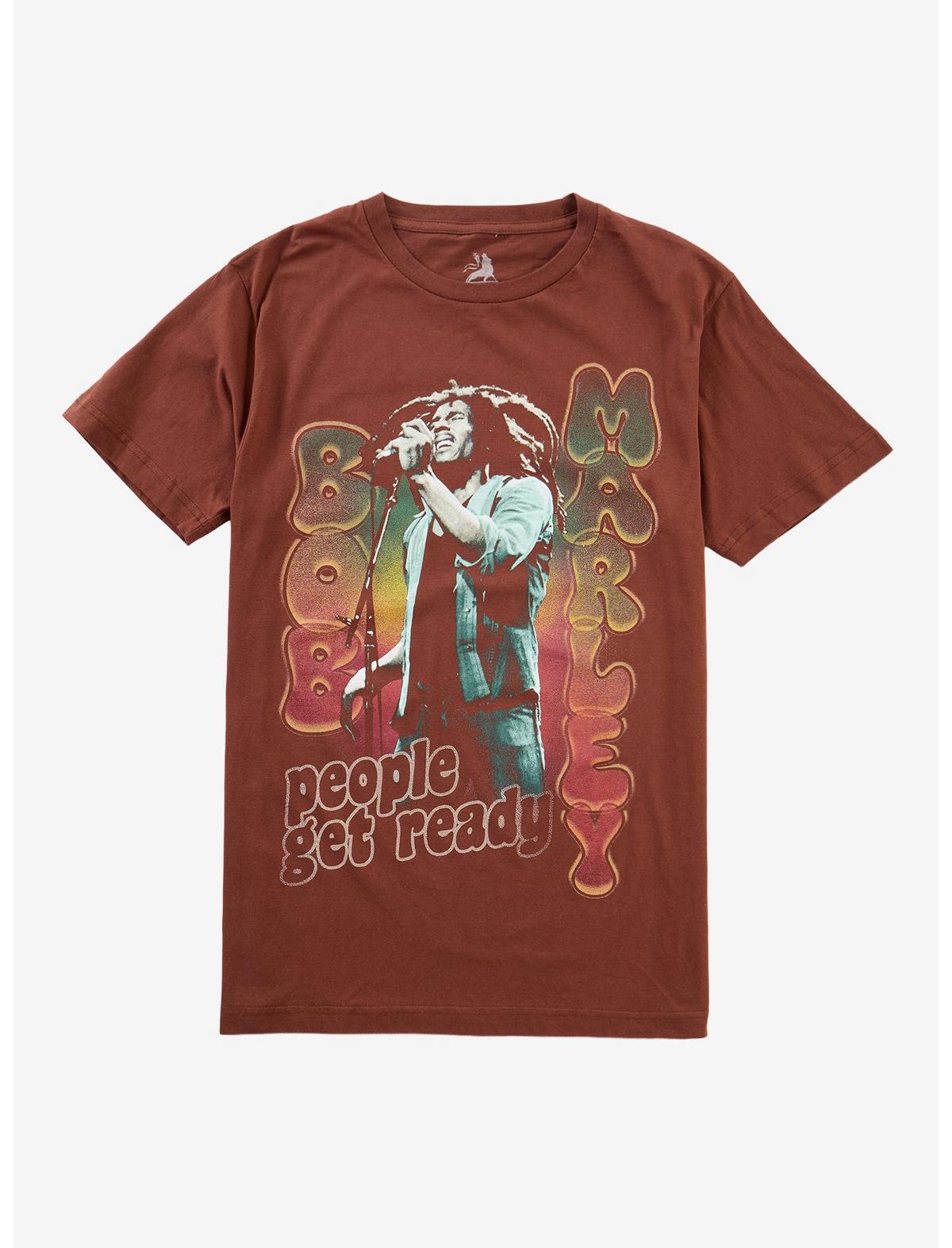 Bob Marley People Get Ready Bubble Font T-Shirt - US 5152