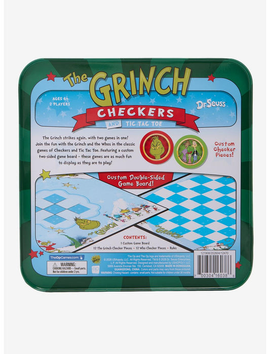 Dr. Seuss The Grinch Checkers And Tic Tac Toe Game - US 4475