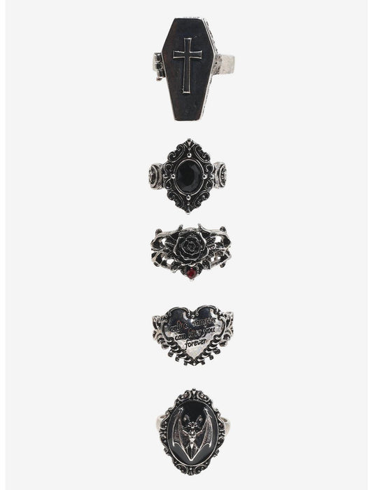 Cosmic Aura Vampire Coffin Ring Set - US 9273