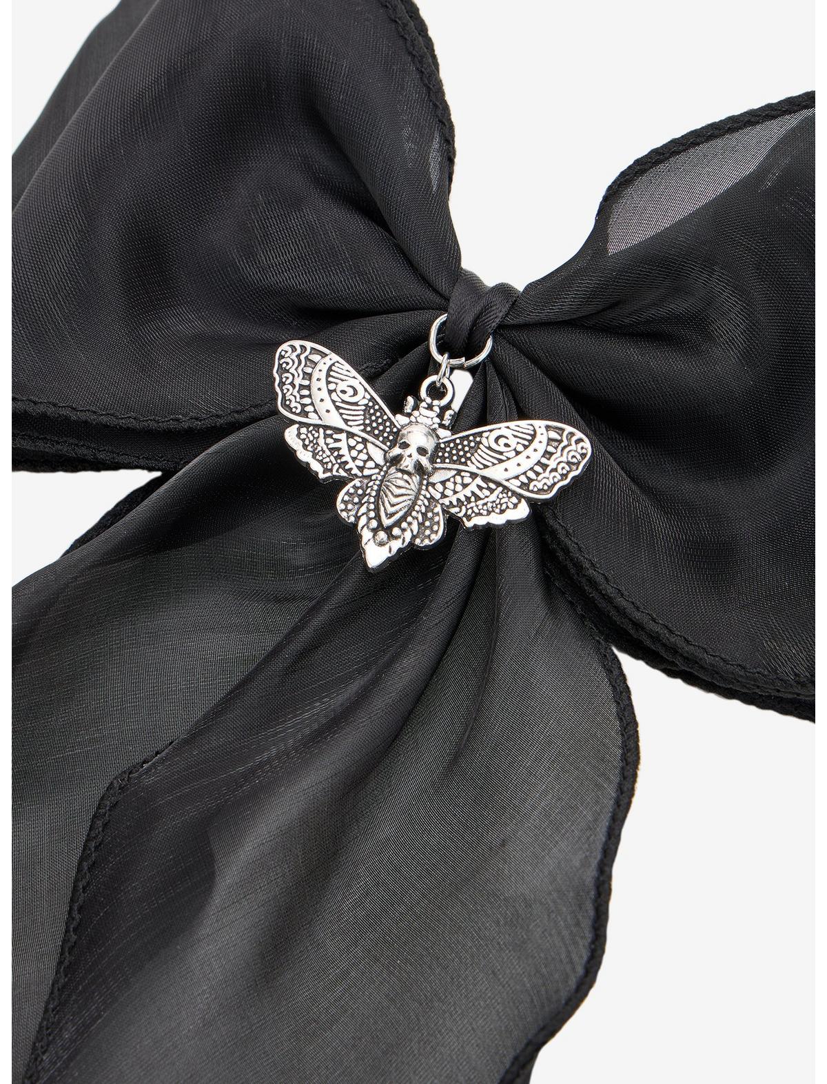 Blackheart Death Moth Chiffon Hair Bow - US 5286