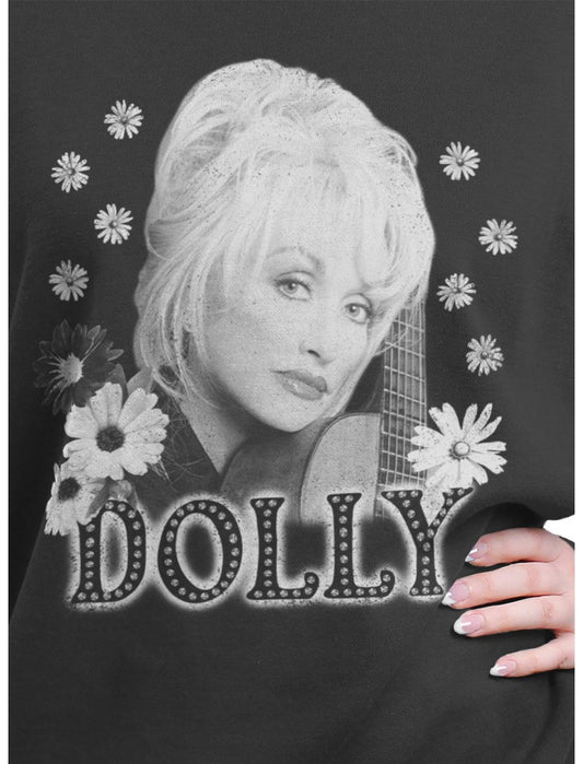 Dolly Parton Flowers Girls Oversized Sweatshirt - US 1662