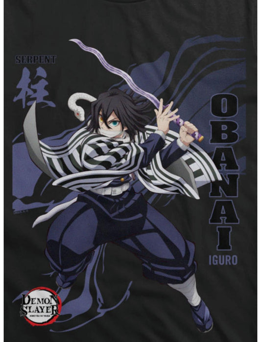 Demon Slayer Infinity Castle Obanai Serpent Wave T-Shirt - US 7650
