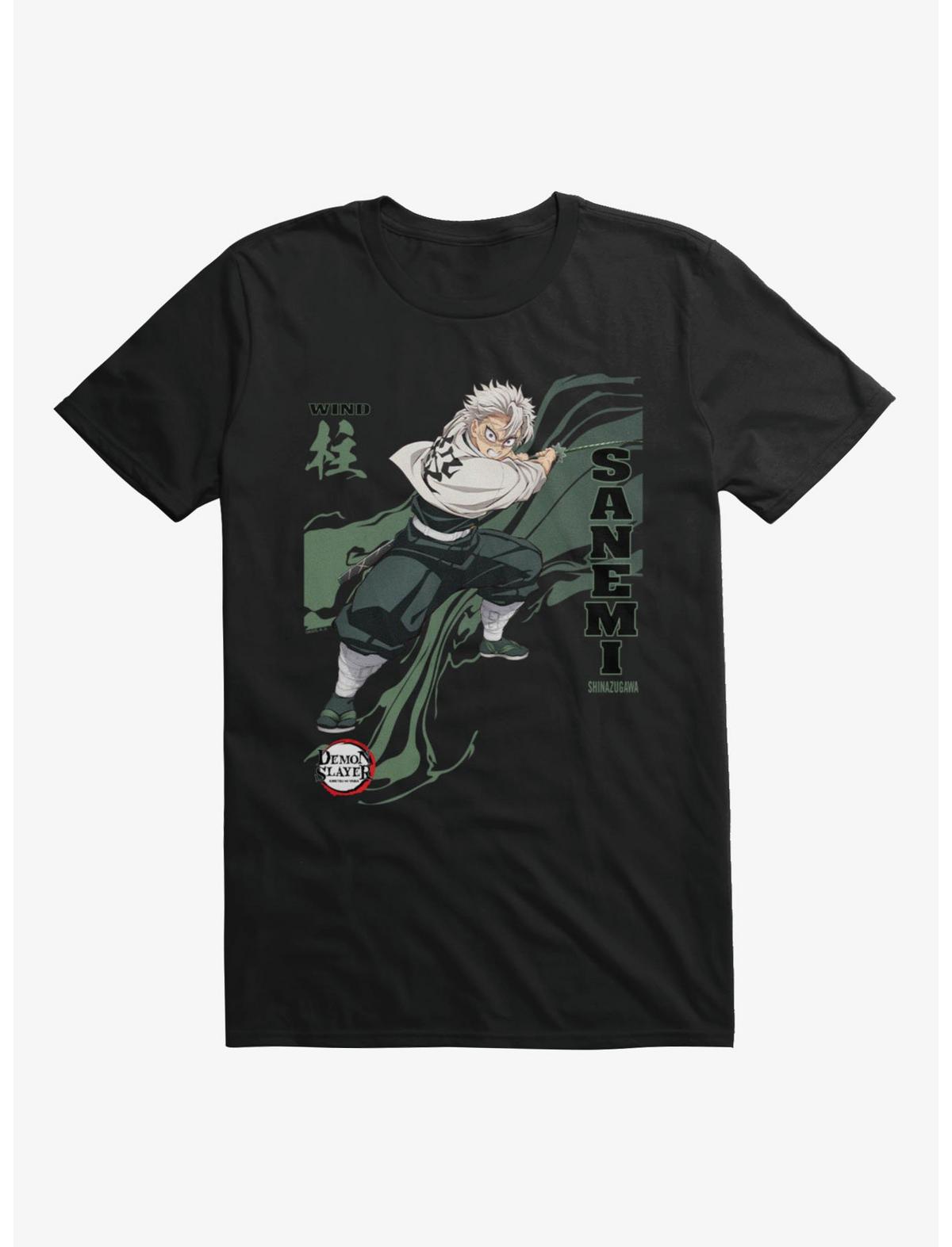 Demon Slayer Infinity Castle Sanemi Wind Wave T-Shirt - US 9843