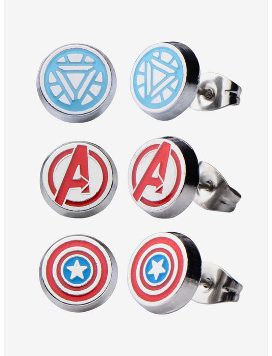 Marvel Captain America & Iron Man Stud Earring Set - US 3338