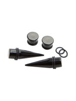 Acrylic Black Taper & Plug 4 Pack - US 2617