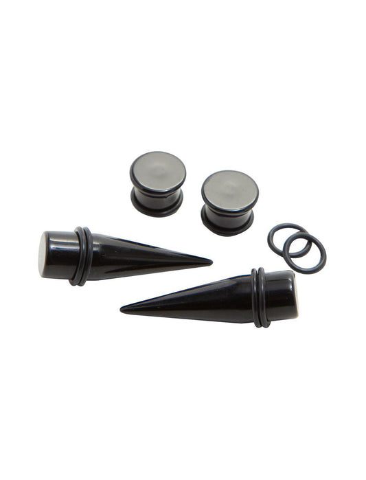 Acrylic Black Taper & Plug 4 Pack - US 2617