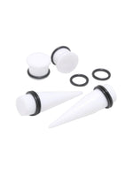 Acrylic White Taper & Plug 4 Pack - US 0800