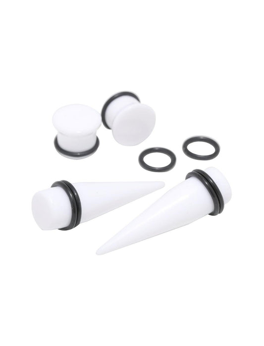 Acrylic White Taper & Plug 4 Pack - US 0800