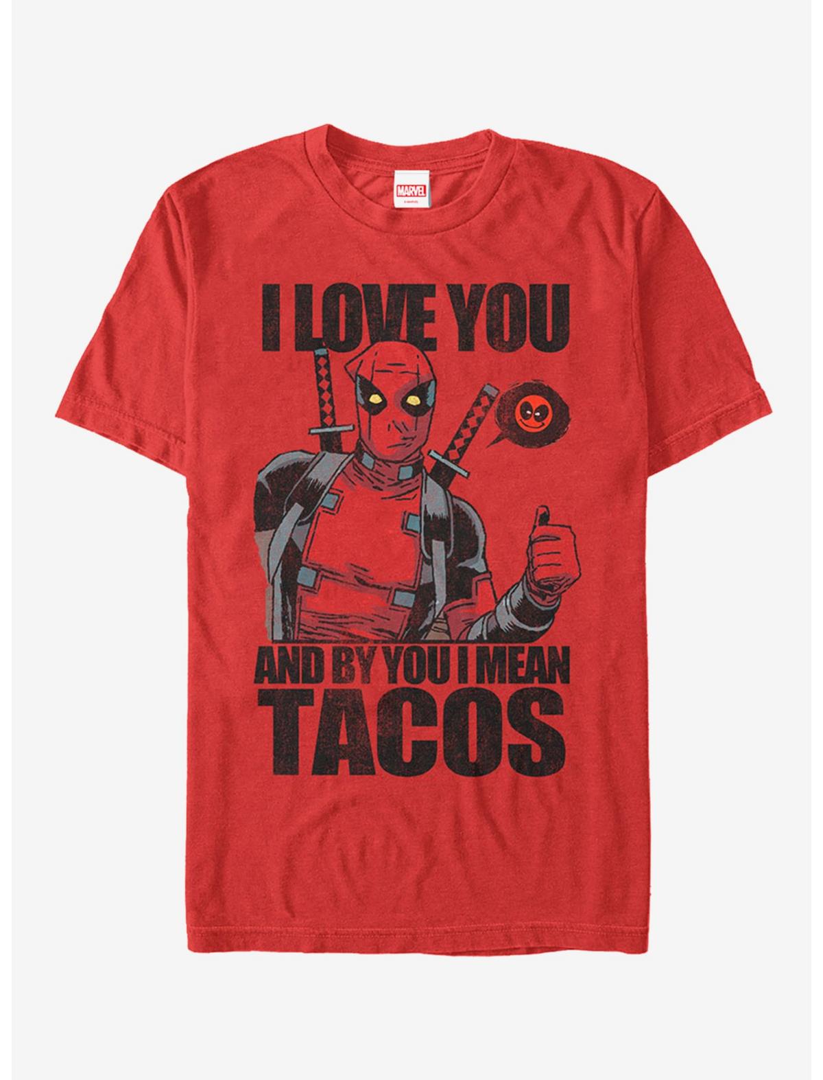 Marvel Deadpool Love You and Tacos T-Shirt - US 2069