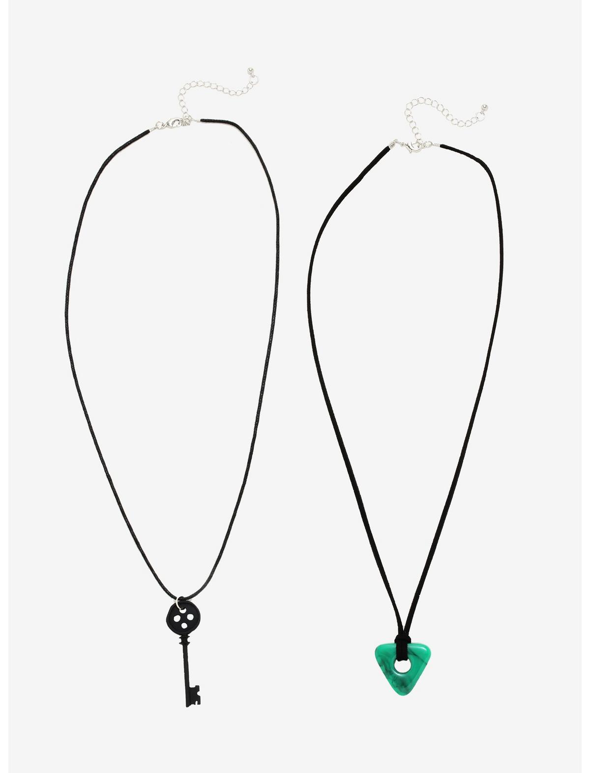 Coraline Key & Seeing Stone Necklace Set - US 5176