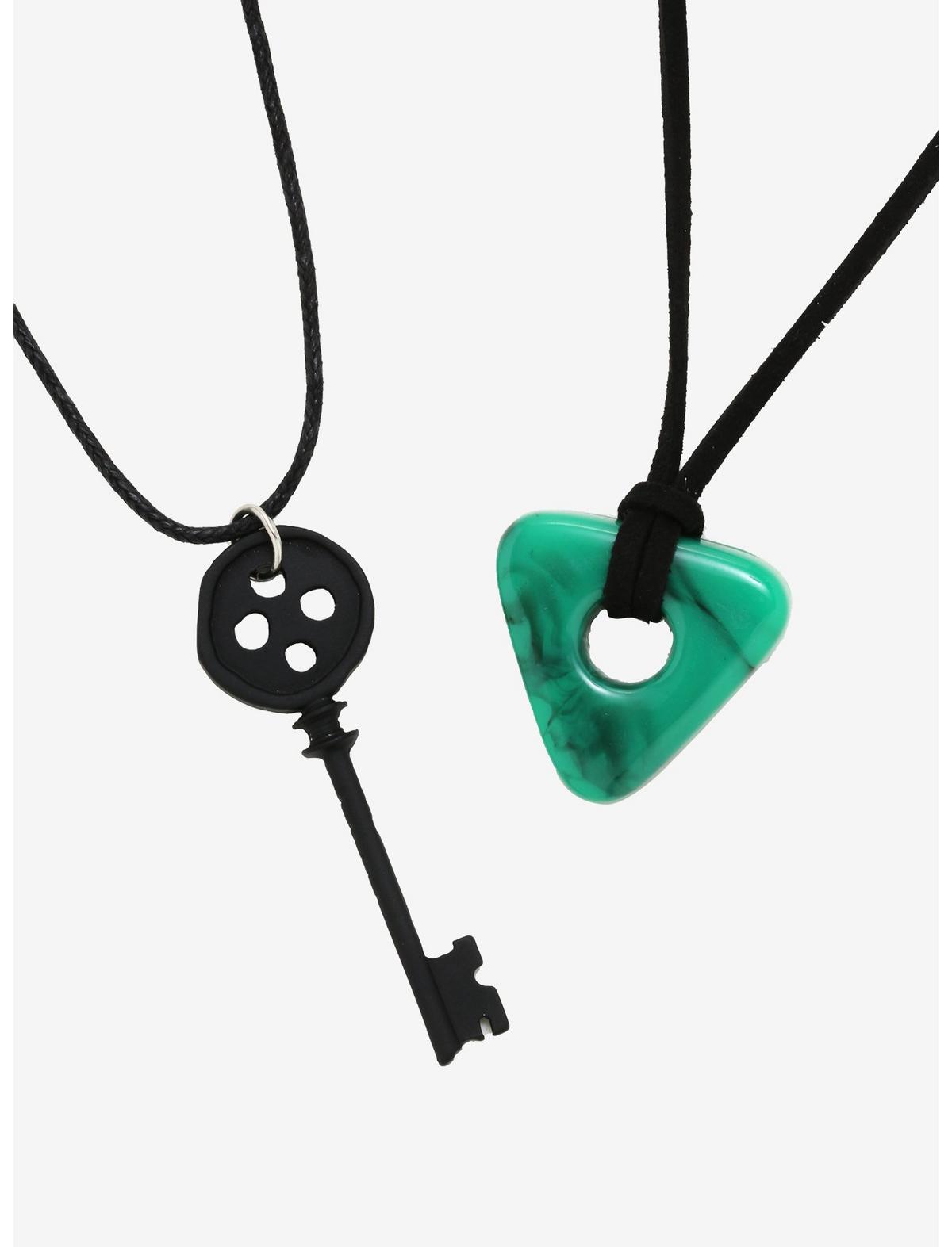 Coraline Key & Seeing Stone Necklace Set - US 5176