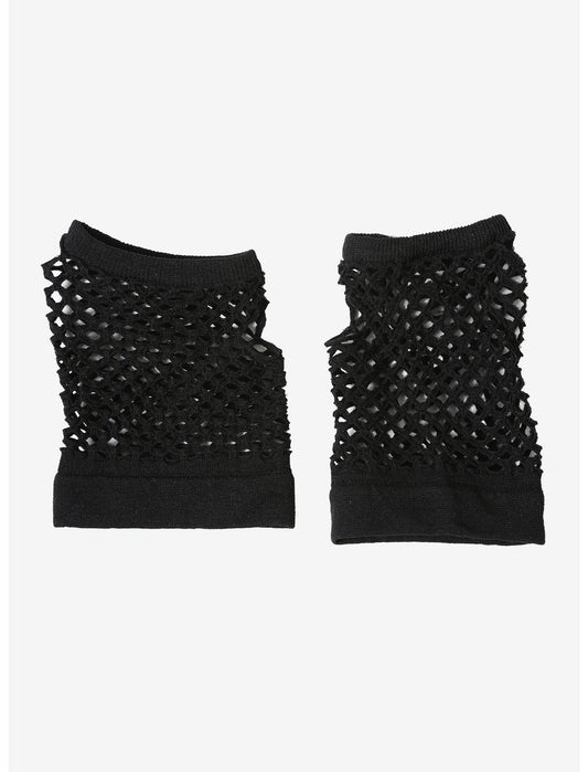 Black Fishnet Fingerless Gloves - US 7215
