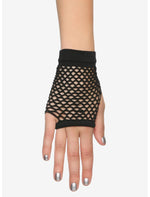 Black Fishnet Fingerless Gloves - US 7215