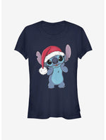 Disney Lilo & Stitch Christmas Cute Santa Stitch Girls T-Shirt - US 4882