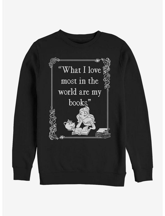 Disney Beauty And The Beast Book Lover Crew Sweatshirt - US 2562