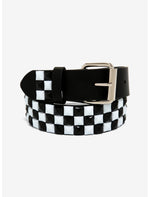 Black & White Checkered Pyramid Stud Belt - US 9833