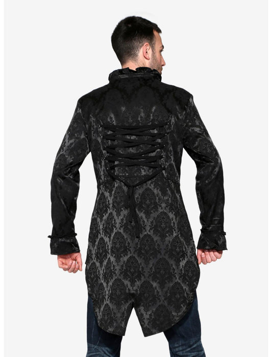 Black Brocade Coat - US 5496