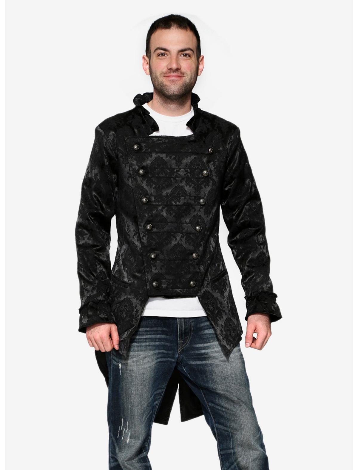 Black Brocade Coat - US 5496