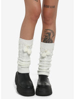 Cream Pom Leg Warmers - US 6340