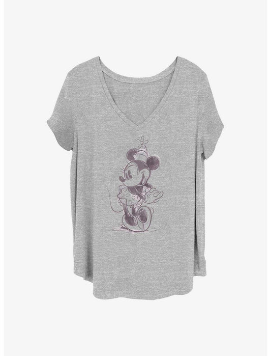 Disney Minnie Mouse Minnie Sketch Girls T-Shirt Plus Size - US 6790
