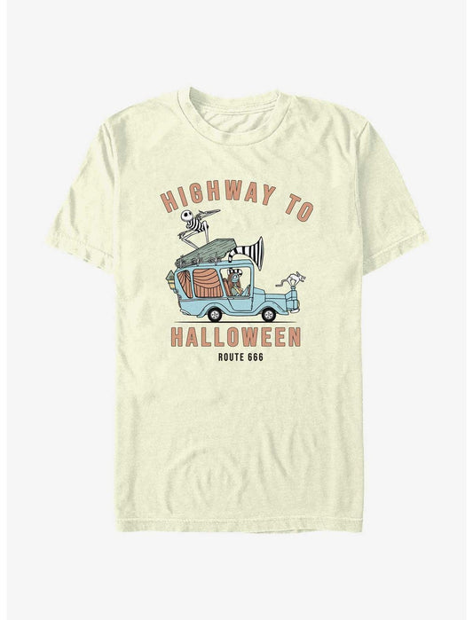 Disney The Nightmare Before Christmas Jack & Sally Route 666 Highway To Halloween T-Shirt - US 6413