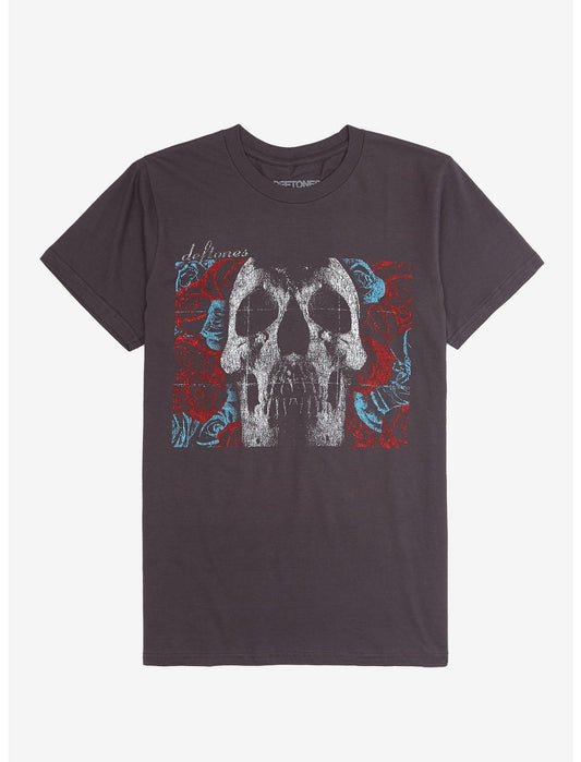 Deftones SKulls & Roses Boyfriend Fit Girls T-Shirt - US 6654