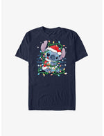 Disney Lilo & Stitch Santa Stitch Christmas Lights Heavyweight T-Shirt - US 7833