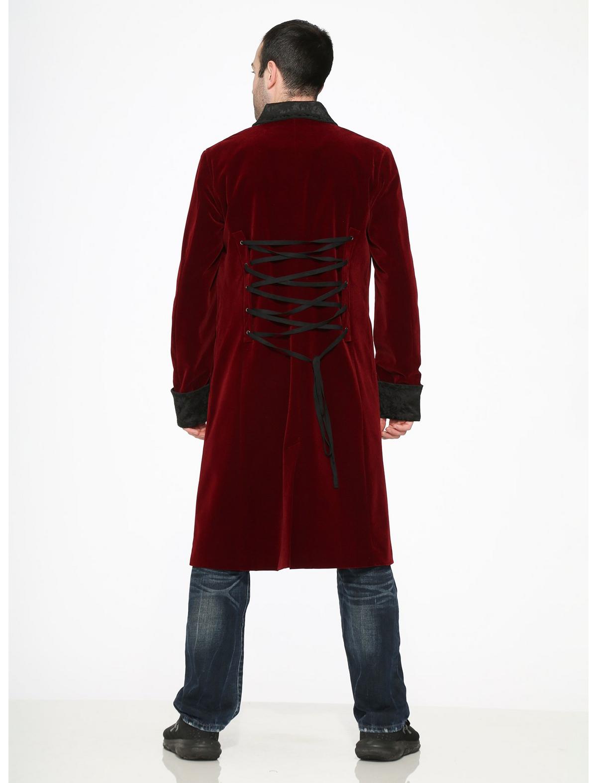 Burgundy Velvet Mens Coat - US 7412