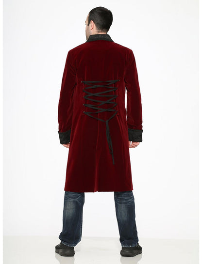 Burgundy Velvet Mens Coat - US 7412