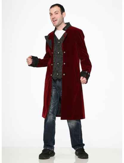 Burgundy Velvet Mens Coat - US 7412