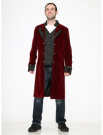 Burgundy Velvet Mens Coat - US 7412
